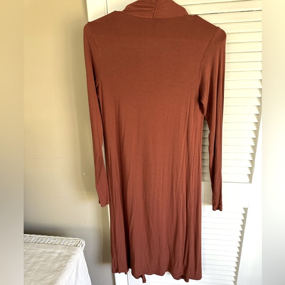 Cognac Long Duster Cardigan - Picture 2 of 2